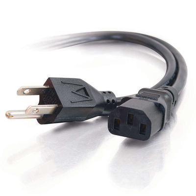 C2G 25ft Universal 18 AWG Power Cord (IEC320C13 -> NEMA 5-15P) Black 299.2" (7.6 m)