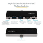 StarTech.com DKT30ICHPD laptop dock/port replicator Wired USB 3.2 Gen 1 (3.1 Gen 1) Type-C Black, Silver