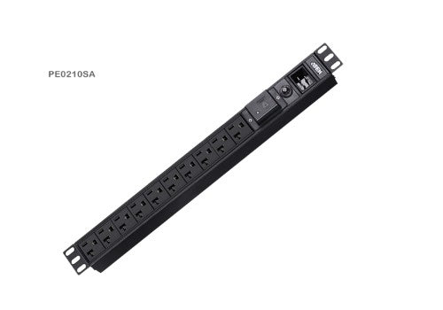 ATEN PE0210SA power distribution unit (PDU) 10 AC outlet(s) 1U Black