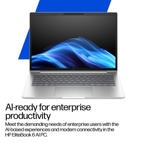 HP EliteBook 6 G1i 14 inch Notebook AI PC Wolf Pro Security Edition Intel Core Ultra 7 265U Laptop 14" WUXGA 16 GB DDR5-SDRAM 512 GB SSD Wi-Fi 7 (802.11be) Windows 11 Pro Silver