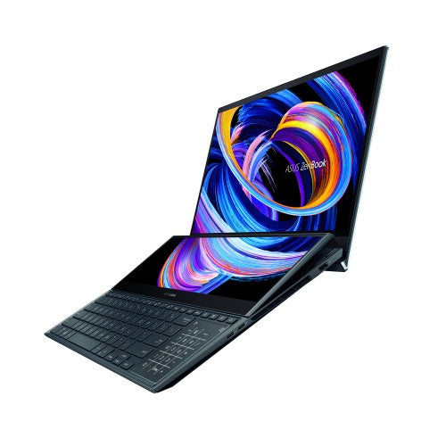 ASUS Zenbook Pro Duo 15 OLED UX582LR-XS74T laptop Intel® Core™ i7 i7-10870H 15.6" Touchscreen 4K Ultra HD 16 GB DDR4-SDRAM 1 TB SSD NVIDIA GeForce RTX 3070 Wi-Fi 6 (802.11ax) Windows 10 Pro Blue