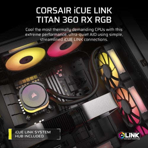 Corsair iCUE LINK TITAN RX RGB Processor All-in-one liquid cooler 4.72" (12 cm) Black 1 pc(s)