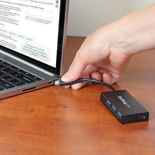 StarTech.com HB30C3A1CFB interface hub USB 3.2 Gen 1 (3.1 Gen 1) Type-C 5000 Mbit/s Black
