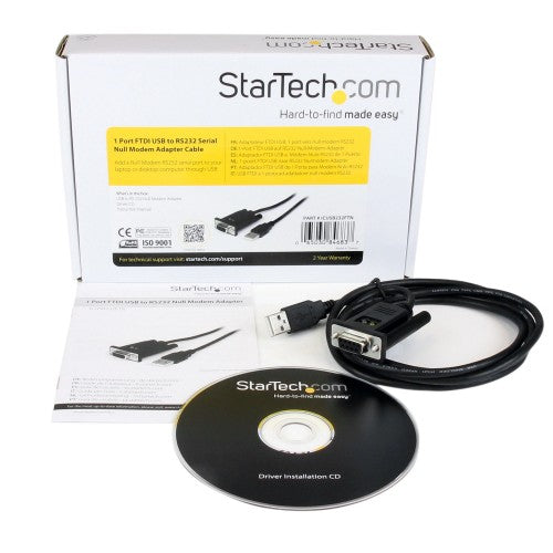 StarTech.com ICUSB232FTN serial cable Black 66.9" (1.7 m) USB Type-A DB-9