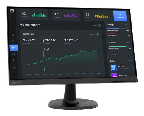 Lenovo D24-40 computer monitor 23.8" 1920 x 1080 pixels Full HD LED Black