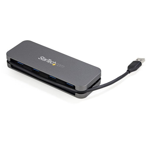 StarTech.com HB30AM4AB interface hub USB 3.2 Gen 1 (3.1 Gen 1) Type-A 5000 Mbit/s Black, Gray