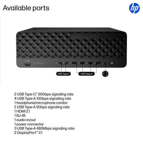 HP EliteDesk 8 SFF G1i Desktop AI PC Wolf Pro Security Edition Intel Core Ultra 9 285 64 GB DDR5-SDRAM