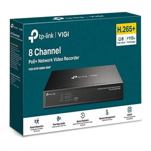 TP-Link VIGI NVR1008H-8MP network video recorder Black