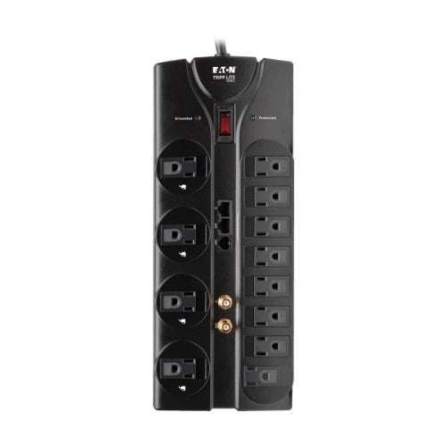 Tripp Lite TLP1208SAT surge protector Black 12 AC outlet(s) 120 V 94.5" (2.4 m)