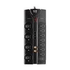 Tripp Lite TLP1208SAT surge protector Black 12 AC outlet(s) 120 V 94.5" (2.4 m)