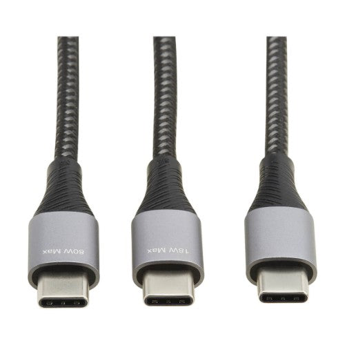 Tripp Lite U420P-2X6-100W USB cable USB 2.0 70.9" (1.8 m) USB C 2 x USB C Black, Gray