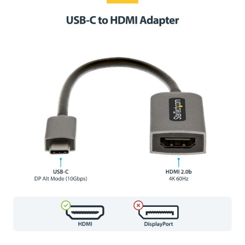 StarTech.com USBC-HDMI-CDP2HD4K60 USB graphics adapter 4096 x 2160 pixels Gray