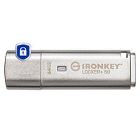 Kingston Technology IronKey Locker+ 50 USB flash drive 64 GB USB Type-A 3.2 Gen 1 (3.1 Gen 1) Silver