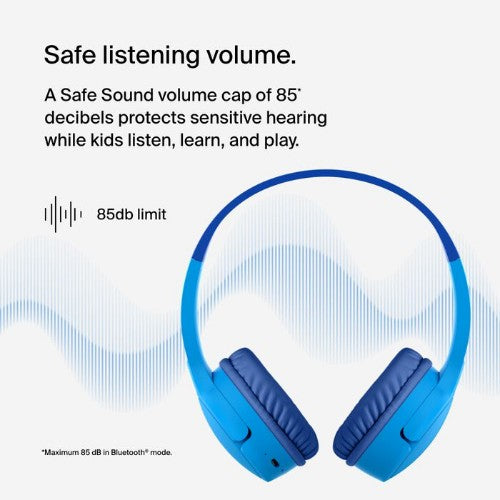 Belkin SoundForm Mini Headphones Wired & Wireless Head-band USB Type-C Bluetooth Blue