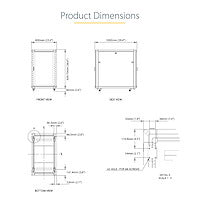 StarTech.com RK1836BKF rack cabinet 18U Freestanding rack Black