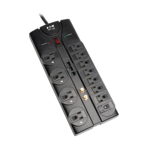 Tripp Lite TLP1208SAT surge protector Black 12 AC outlet(s) 120 V 94.5" (2.4 m)