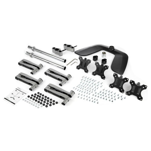 StarTech.com ARMQUADSS monitor mount / stand 32" Desk Black, Silver