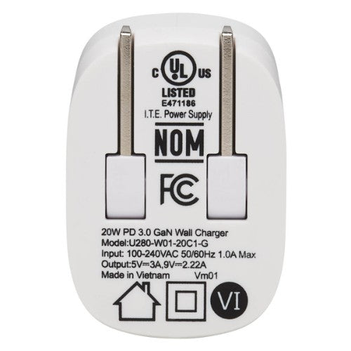 Tripp Lite U280-W01-20C1-G mobile device charger Universal White AC Indoor