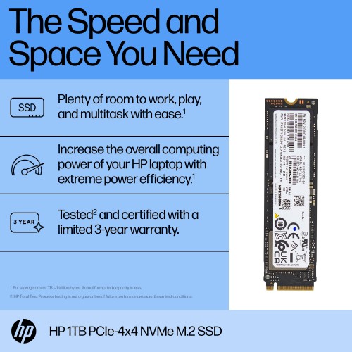 HP 1TB PCIe-4x4 NVMe Solid State Drive