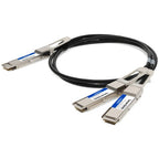 AddOn Networks CAB-D-2Q-400G-2M-AO InfiniBand/fibre optic cable 78.7" (2 m) QSFP-DD 2x QSFP56 Black, Metallic