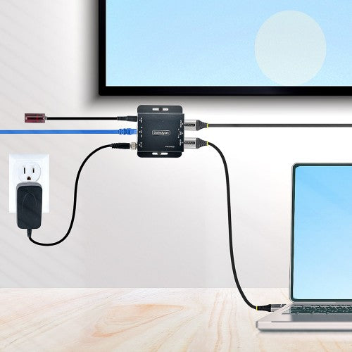 StarTech.com EXTEND-HDMI-4K40C6P1 AV extender AV transmitter & receiver Black