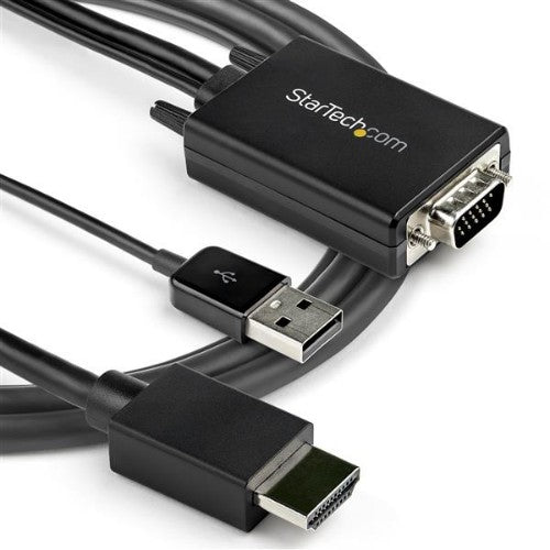 StarTech.com VGA2HDMM2M video cable adapter 78.7" (2 m) USB Type-A + VGA (D-Sub) HDMI Type A (Standard) Black