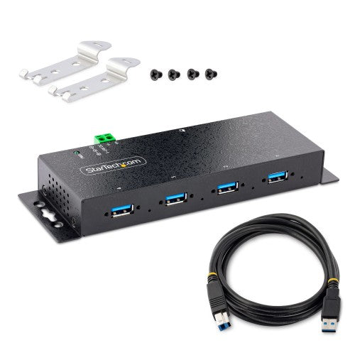 StarTech.com 5G4AINDNP-USB-A-HUB interface hub USB 3.2 Gen 1 (3.1 Gen 1) Type-B 5000 Mbit/s Black