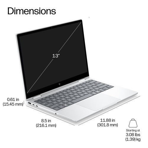 HP EliteBook 8 Flip G2i 13 inch Notebook Next Gen AI PC Wolf Pro Security Edition Copilot+ PC Intel Core Ultra 5 Laptop 13.3" Touchscreen WUXGA 32 GB LPDDR5x-SDRAM 512 GB SSD Wi-Fi 7 (802.11be) Windows 11 Pro Silver