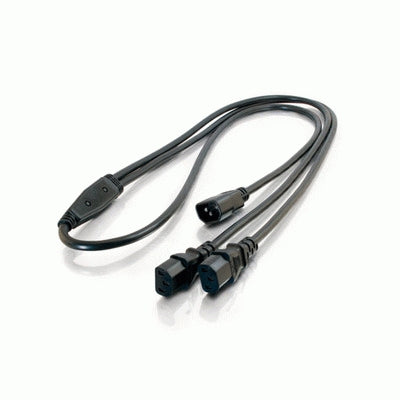 C2G 6ft 1 -> 2 16 AWG Power Splitter (IEC320C14 -> 2 IEC320C13) Black 70.9" (1.8 m) C13 coupler