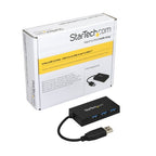 StarTech.com HB30A3A1CFB interface hub USB 3.2 Gen 1 (3.1 Gen 1) Type-A 5000 Mbit/s Black