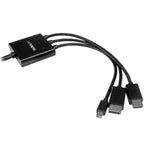 StarTech.com DPMDPHD2HD video cable adapter 78.7" (2 m) DisplayPort + Mini DisplayPort + HDMI HDMI + USB Black
