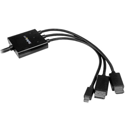 StarTech.com DPMDPHD2HD video cable adapter 78.7" (2 m) DisplayPort + Mini DisplayPort + HDMI HDMI + USB Black