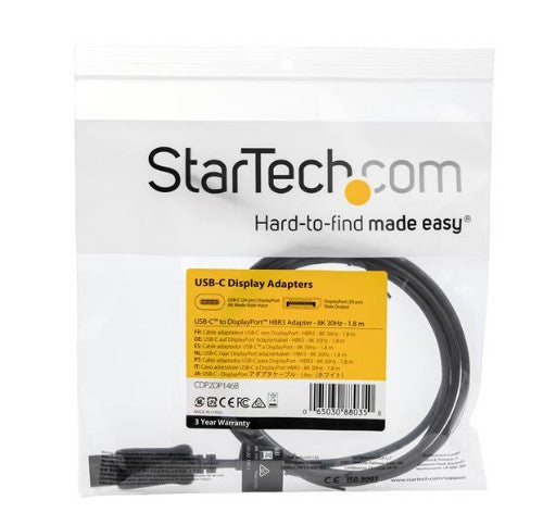StarTech.com CDP2DP146B video cable adapter 70.9" (1.8 m) USB Type-C DisplayPort Black