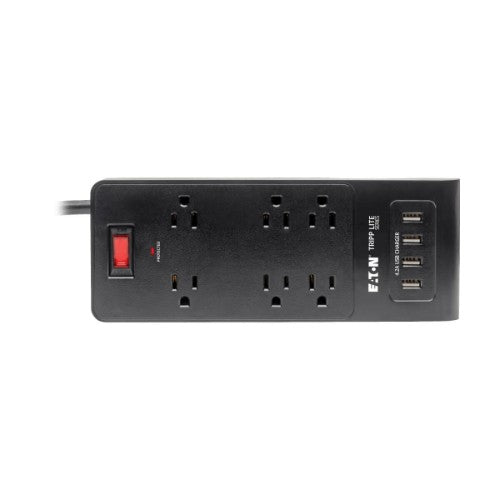 Tripp Lite TLP664USBB surge protector Black 6 AC outlet(s) 120 V 72" (1.83 m)