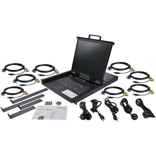 StarTech.com RKCONS1908K rack console 19" 1280 x 1024 pixels Steel Black 1U