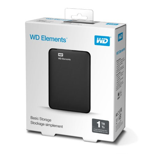 Western Digital Elements Portable external hard drive 1 TB 2.5" Micro-USB B 3.2 Gen 1 (3.1 Gen 1) Black
