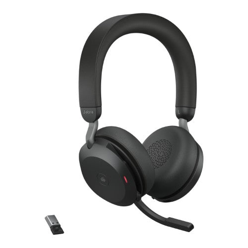 Jabra Evolve2 75 Headset Wireless Head-band Office/Call center Bluetooth Charging stand Black