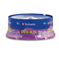 Verbatim DVD+R DL 8.5GB 8X Branded 15pk Spindle 15 pcs