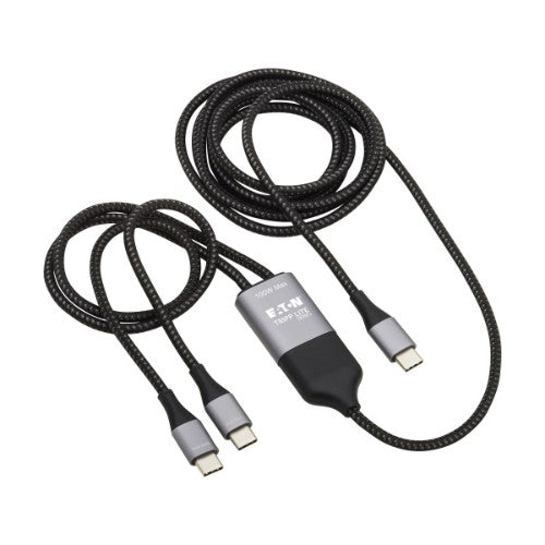 Tripp Lite U420P-2X6-100W USB cable USB 2.0 70.9" (1.8 m) USB C 2 x USB C Black, Gray