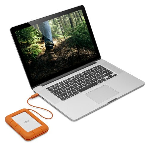 LaCie Rugged USB-C external hard drive 5 TB Gray, Yellow