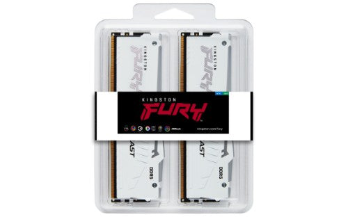 Kingston Technology FURY Beast 64GB 5600MT/s DDR5 CL40 DIMM (Kit of 4) White RGB XMP