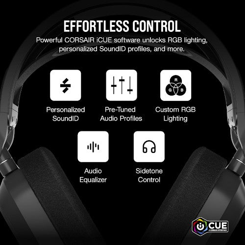 Corsair HS80 MAX Headset Wireless Head-band Gaming Bluetooth Black