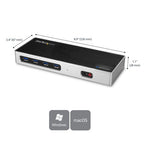 StarTech.com DK30A2DH laptop dock/port replicator Wired USB 3.2 Gen 1 (3.1 Gen 1) Type-C Black, Silver