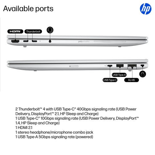 HP EliteBook 8 G1i 16 AI PC Wolf Pro Security Edition Intel Core Ultra 5 225U Laptop 16" WUXGA 16 GB DDR5-SDRAM 512 GB SSD Wi-Fi 7 (802.11be) Windows 11 Pro Silver