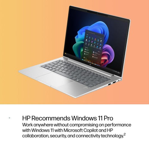 HP ProBook 4 G1q Next Gen AI PC Wolf Pro Security Edition Copilot+ PC Snapdragon X1-26-100 Laptop 14" WUXGA 16 GB LPDDR5x-SDRAM 512 GB SSD Wi-Fi 6E (802.11ax) Windows 11 Pro Silver