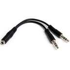 StarTech.com MUYHSFMM audio cable 5.12" (0.13 m) 3.5mm 2 x 3.5mm Black