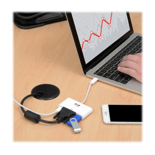 Tripp Lite U444-06N-DU-C laptop dock/port replicator USB 3.2 Gen 1 (3.1 Gen 1) Type-C White