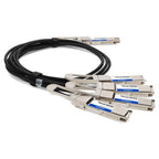 AddOn Networks DAC-Q56DD-4Q28-1M-AO InfiniBand/fibre optic cable 39.4" (1 m) 4xQSFP28 QSFP-DD Black, Silver
