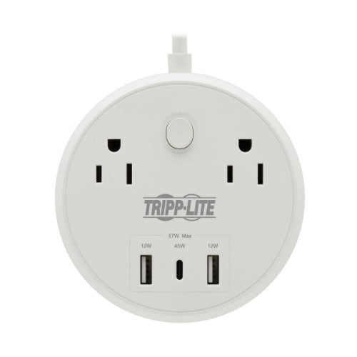 Tripp Lite TLP28PD57WCAM surge protector White 2 AC outlet(s) 120 V 72" (1.83 m)