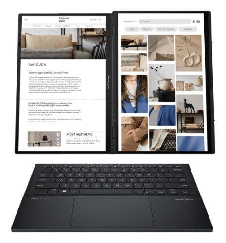 ASUS Zenbook Duo UX8406MA-DS71T-CA Intel Core Ultra 7 155H Hybrid (2-in-1) 14" Touchscreen WUXGA 16 GB LPDDR5x-SDRAM 1 TB SSD Wi-Fi 6E (802.11ax) Windows 11 Home Gray